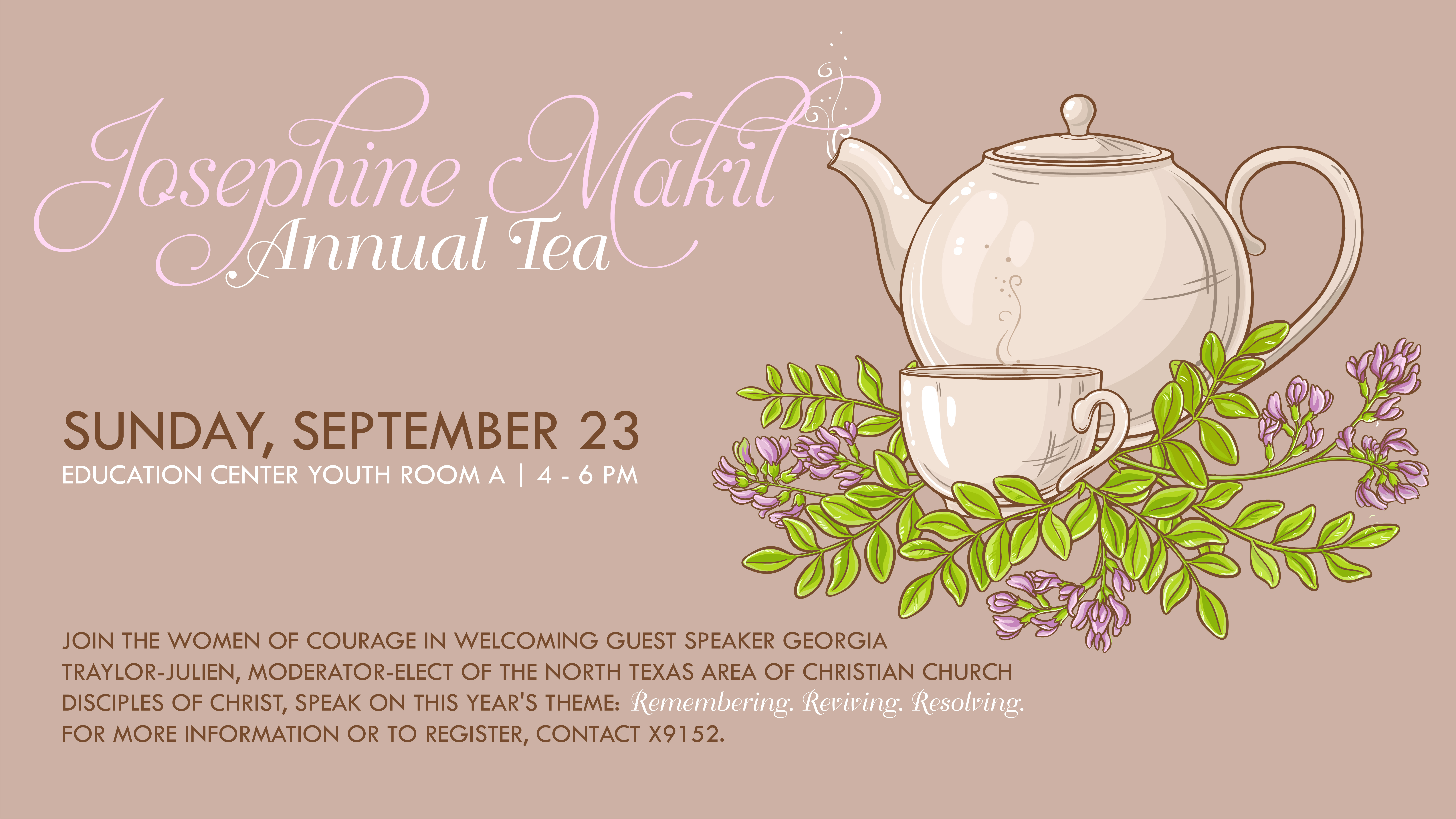 Josephine Makil Annual Tea Oak Cliff Bible Fellowship