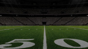 American football field 50-yard line