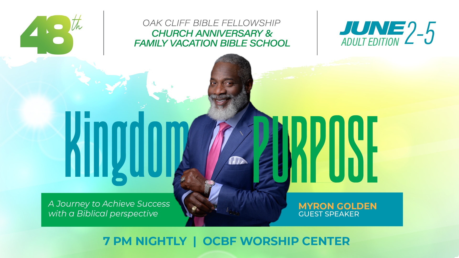 Family vacation Bible school (VBS) with Myron Golden
