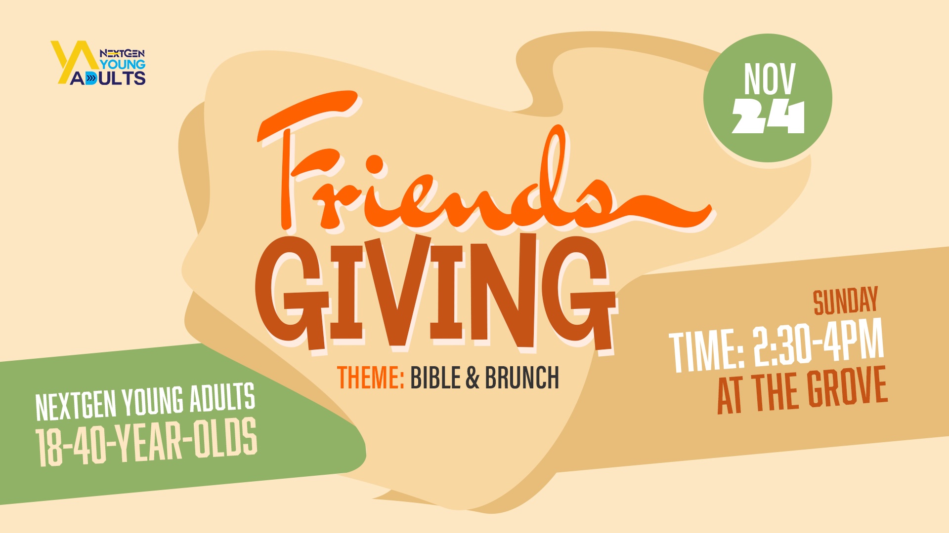 Young adults Friendsgiving event at OCBF November 24, 2024